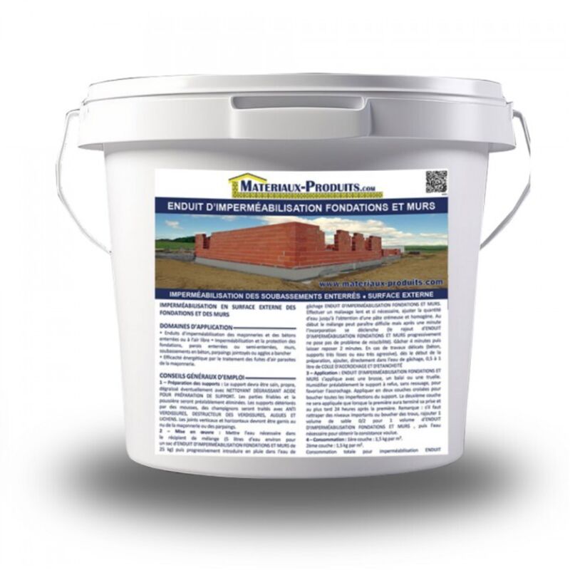 Enduit d'impermeabilisation fondations et murs - 25 Kg Blanc Matpro
