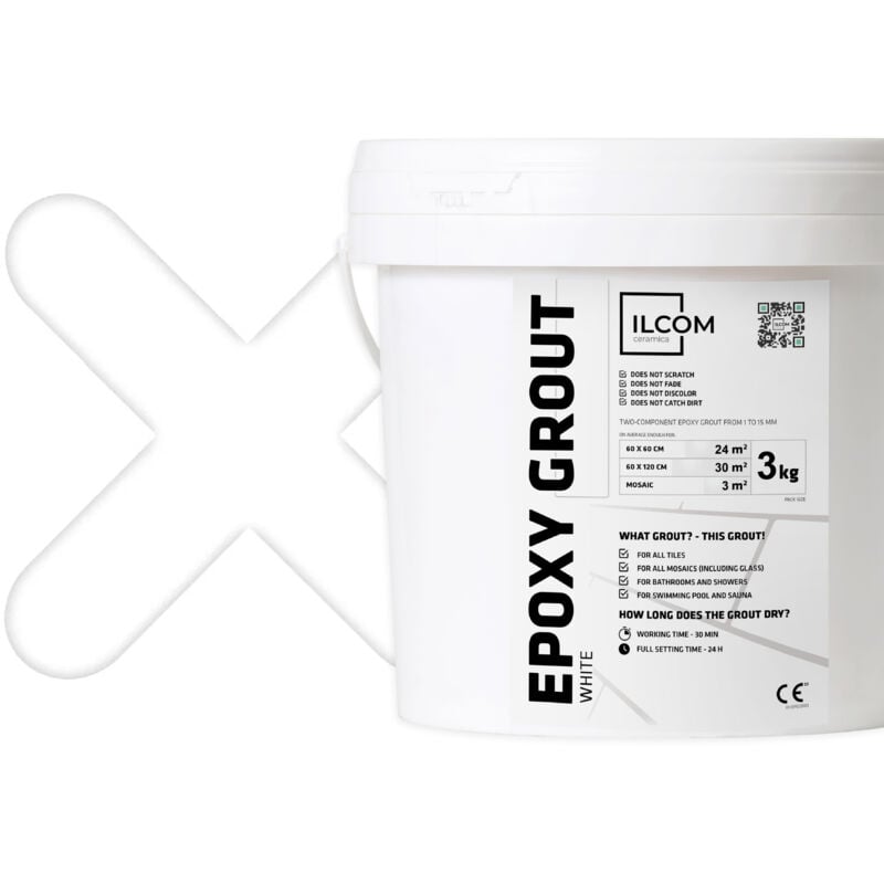 Mastic époxy bi-composant pour le remplissage des joints - Blanc - 3 kg