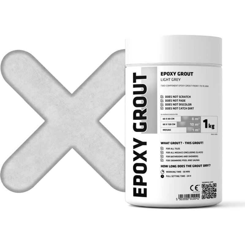Mastic époxy bi-composant pour le remplissage des joints - Gris - 1 kg