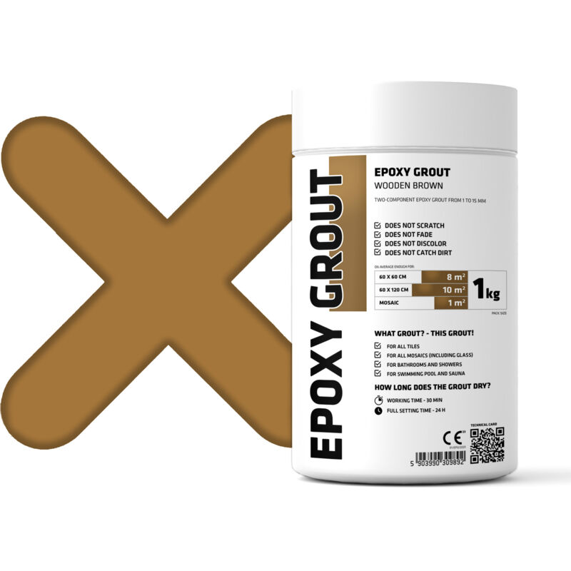 Mastic époxy bi-composant pour le remplissage des joints - Brun clair - 1 kg