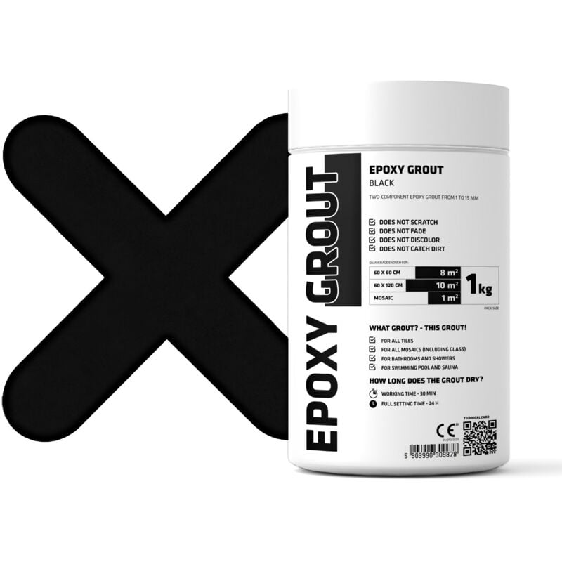 Mastic époxy bi-composant pour le remplissage des joints - Noir - 1 kg