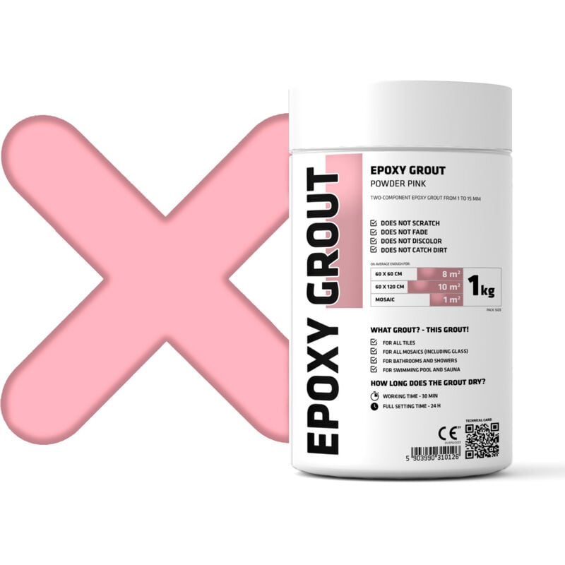 Mastic époxy bi-composant pour le remplissage des joints - Rose - 1 kg