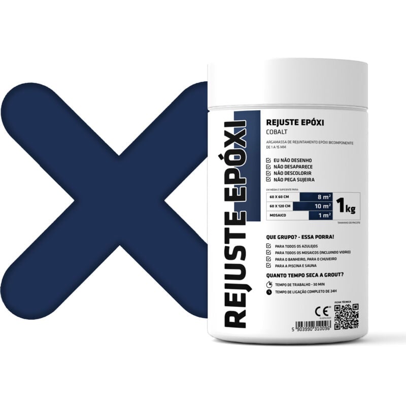 Mastic époxy bi-composant pour le remplissage des joints - Bleu Cobalt - 1Kg