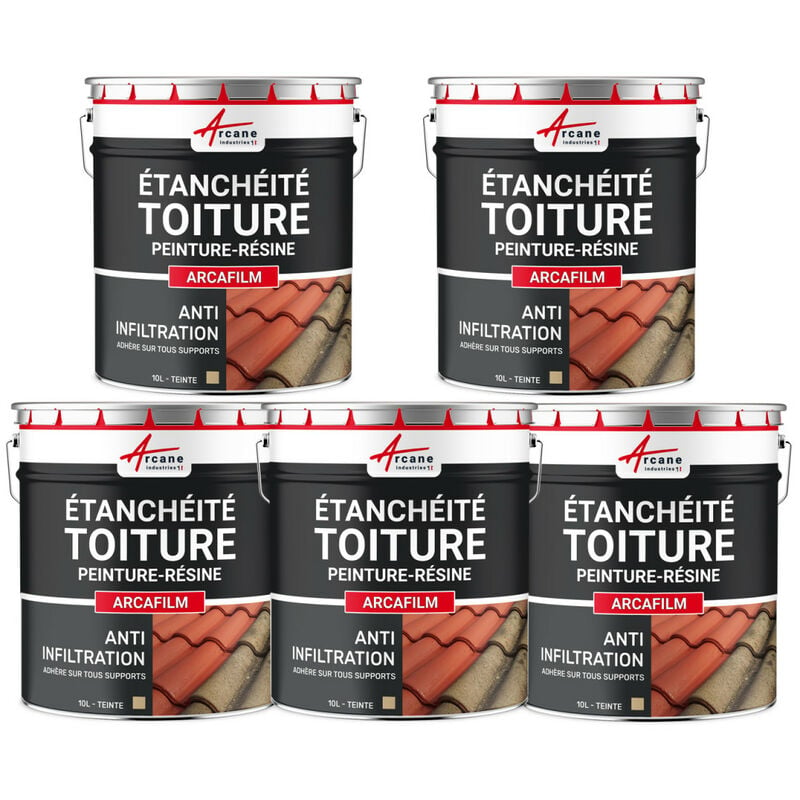 Tanchéité Toiture : Peinture arcafilm - Résine Etanchéité pour Tuile Arcane Industries Offre Spéciale : 5 x 10L Paille Arcane Industries