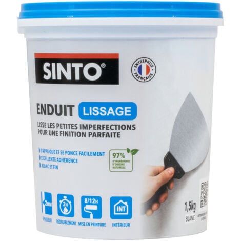 ENDUIT LISSAGE PÂTE - Blanc - 1,5 kg - SINTO