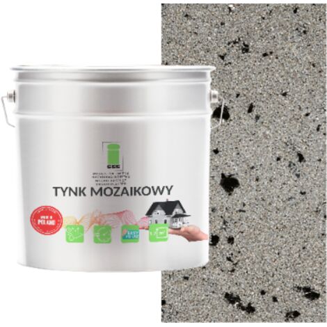 Enduit mosaïque en résine avec mica gris classe 1 résistant au gel 7 kg