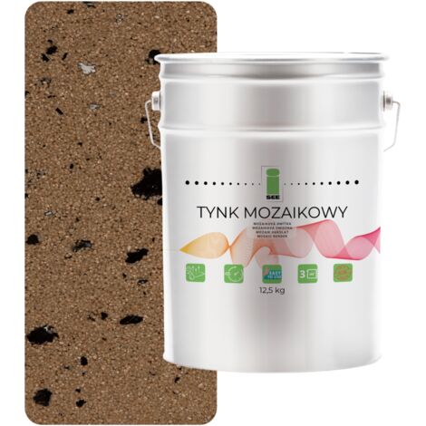 ENDUIT MOSAÏQUE EN RÉSINE BRUN AVEC MICA, CLASSE 1, 12,5 kg, RÉSISTANT AU GEL