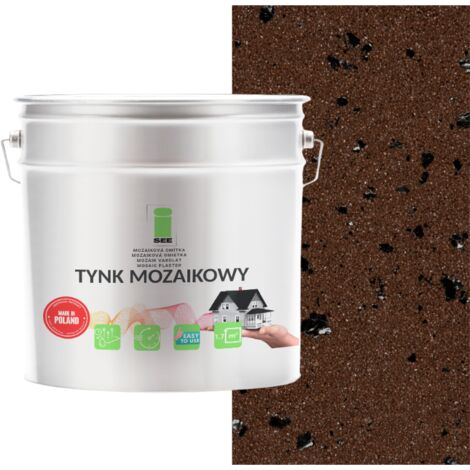 Enduit mosaïque en résine brune avec mica, classe 1, résistant au gel, 7 kg