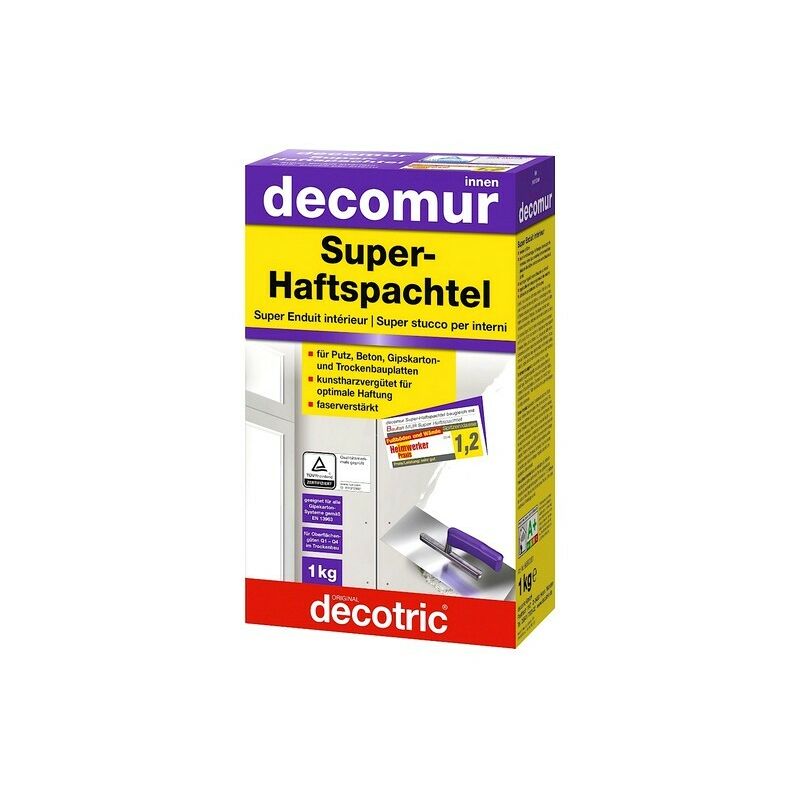Enduit plâtre résiné et fibré DECOTRIC decomur S45 Super Enduit