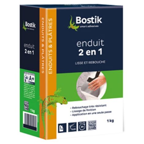 Enduit Poudre Bostik 2en1 1kg Rebouchage Et Lissage Rapide - Bostik