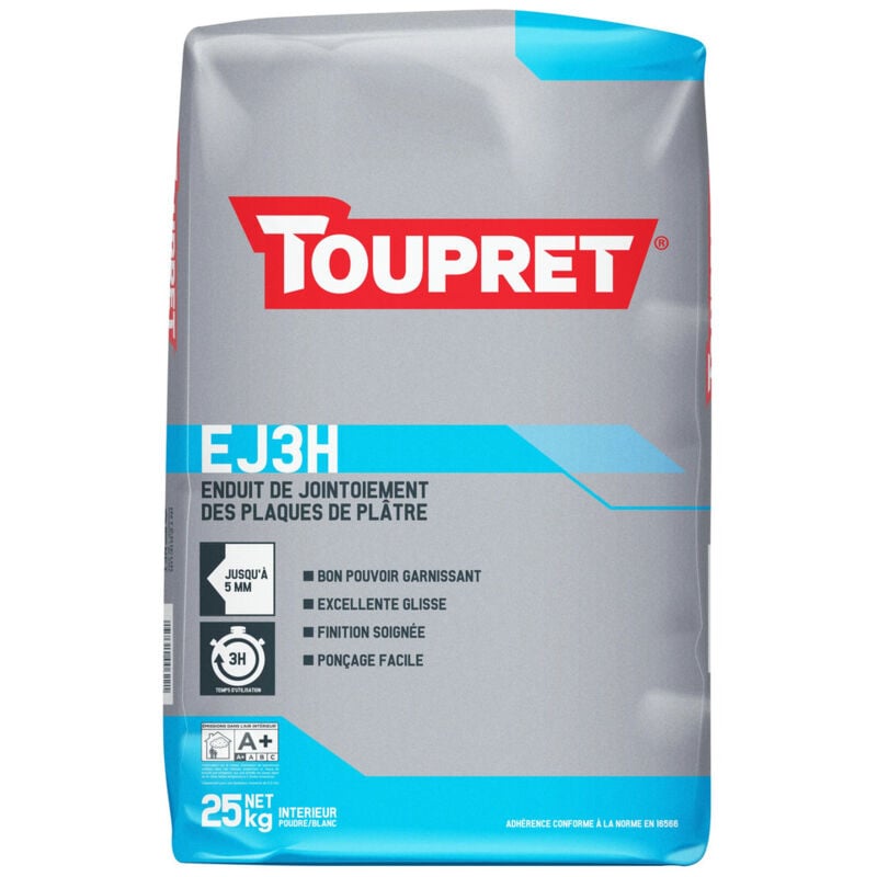 Enduit pour bandes à joints ej3h 25kg Toupret