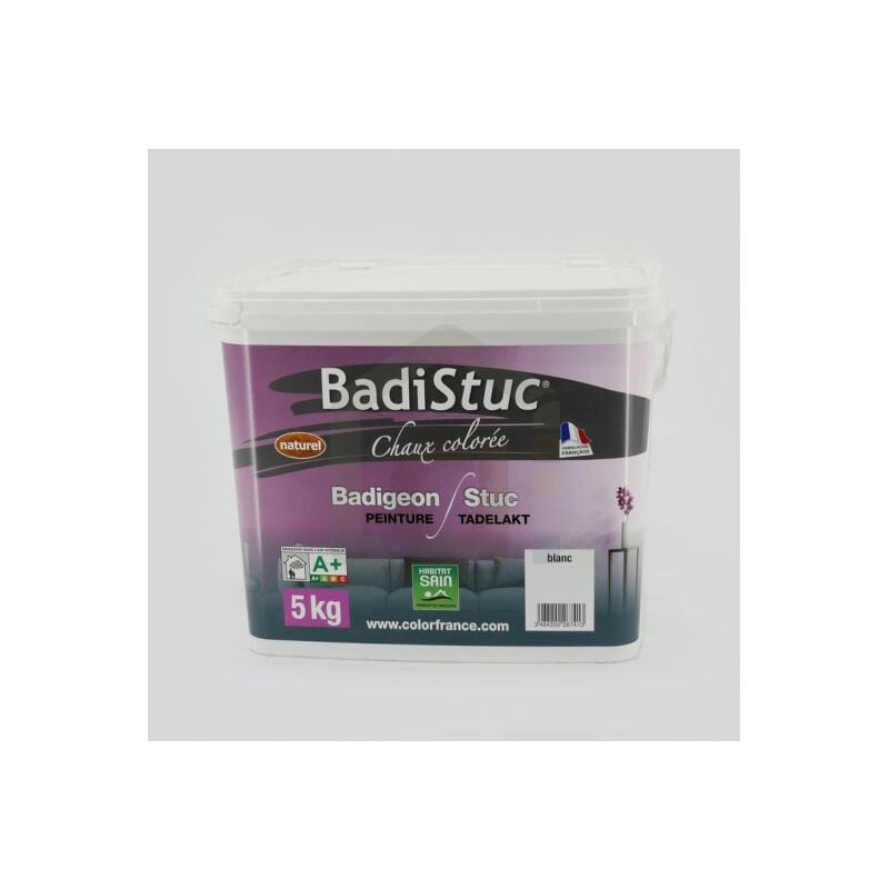 Badistuc : enduit pour stucs et badigeons à la chaux, Pot de 5kg