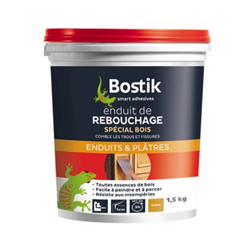Bostik - Enduit rebouchage bois pâte 1,5kg