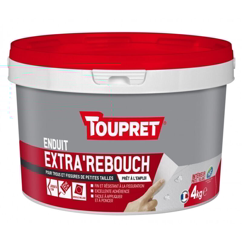 Enduit rebouchage intérieur pâte 4kg blanc - Toupret