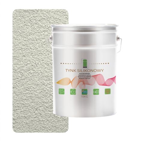 Enduit silicone pour façades, blanc/vert clair, 1,5 mm, qualité supérieure, 15 kg