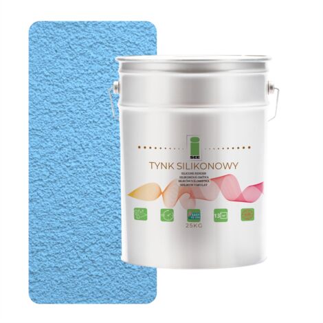 Enduit silicone pour façades extérieures, bleu, 1,5 mm, qualité supérieure, 25 kg