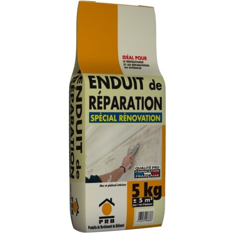Enduit Spécial Réparation 5kg - Rebouchage et Lissage Haute Performance - Application Facile - Finition Lisse et Parfaite - Usage Intérieur