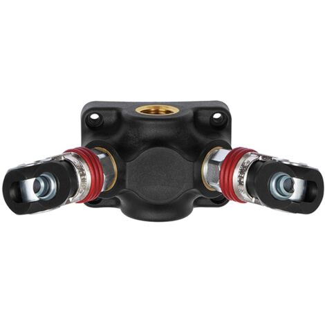 Endverteilerdose Kunststoff Innengewinde 1xG1/2 zu 2xSchwenk- Kupplung 7,2 RIEGLER