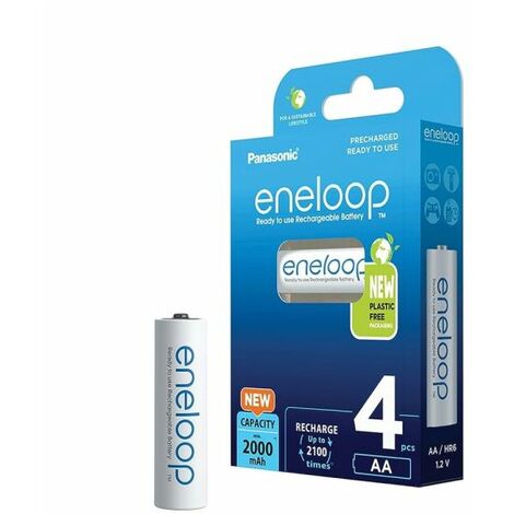 Eneloop Panasonic batterie ricaricabili 4 stilo AA 2000 mAh BK-3MCCE