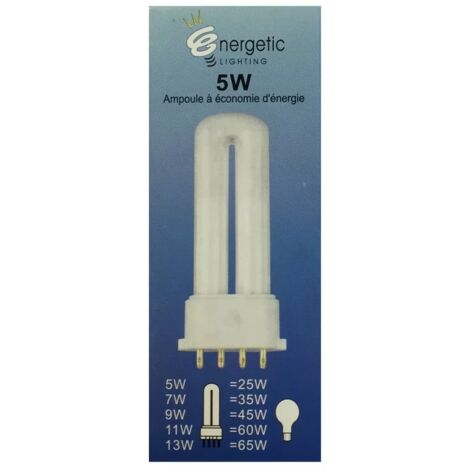 Energetic Lighting YDW5-U Ampoule 2G7 5W 230lm L90mm - économie d'énergie - longue durée