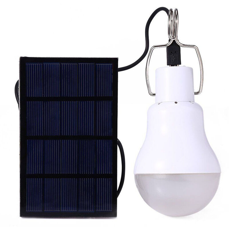 

Energia solar Bombilla LED de luz blanca de la lampara recargable solar portatil para acampar al aire libre pesca de la noche de Emergencia