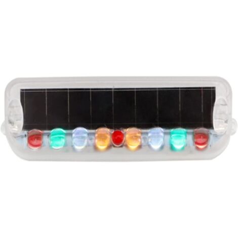 Énergie Solaire De Voiture Universelle Simulée Alarme Avertissement Lumière Stroboscopique Antivol 8 LED Clignotant Lumière De Sécurité Feu Stop