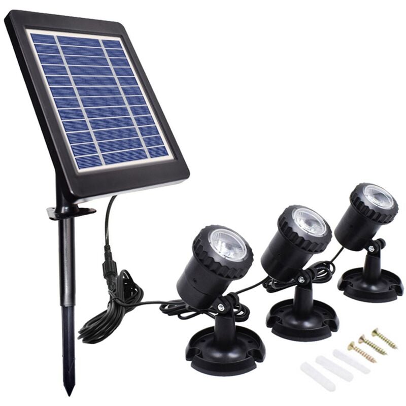 Zoternen - nergie solaire énergie l-ed sous-marin Kit de lampe de plongée Ensemble de lampe de contrle de lumière sensible Sentage de la luminosité