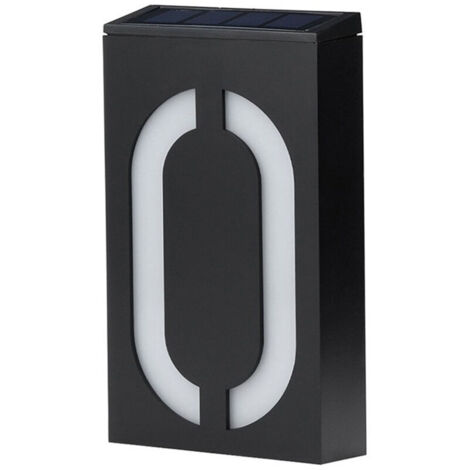 Énergie Solaire Extérieure Led, Plaque de Porte de Lumière Solaire de Numéro de Maison de Led, Lumière de Signe de Numéro, Plaque de Lumières D'adresse de Porte de Magasin D'hôtel de Maison(Numéro  0)