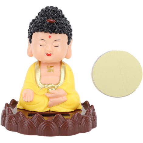 Energiegeladene, solarbetriebene Buddha-Statue, selbstschwingende Mönchsfigur, Glücksbringer für Wohlstand, originelles Geschenk
