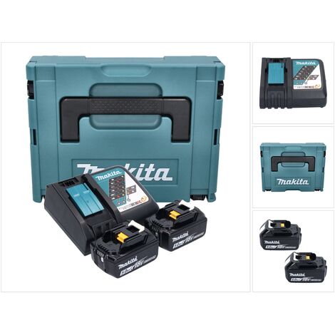 Energiepaket (2x5,0 Ah) mit Einzelladegerät und Makpac-Koffer - MAKITA 197624-2