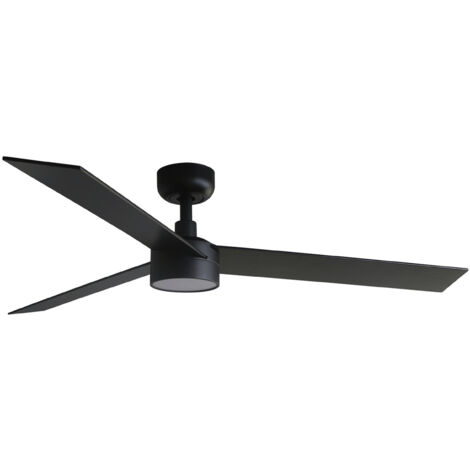Energiespar Deckenventilator Rudder L Schwarz mit LED
