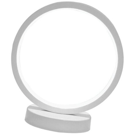 Energiesparende LED-Tischlampe, Nachtlicht im modernen Design mit Silikon-Lichtstreifen, kreisförmige Lampe, Eisensockel, geeignet für (Dimmen und Timing)
