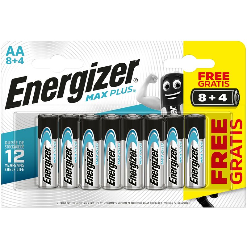 

Alcalina MAX PLUS - Pack de 8+4 pilas Alcalinas AA MAX PLUS - Energizer