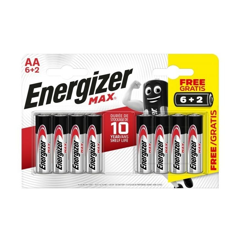 

Alkaline Max - Pack de 6+2 pilas Alcalinas MAX AA - Energizer