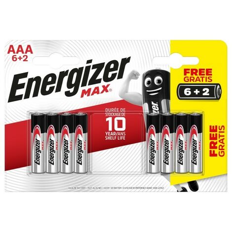 Energizer Alkaline Max - Pack de 6+2 pilas Alcalinas  MAX AAA