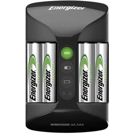 Energizer – Chargeur de piles NiMH 4 accus R6 2000 mAh – Charge rapide 500 mA – Indicateur LED – Protection contre inversion de polarité - A113121