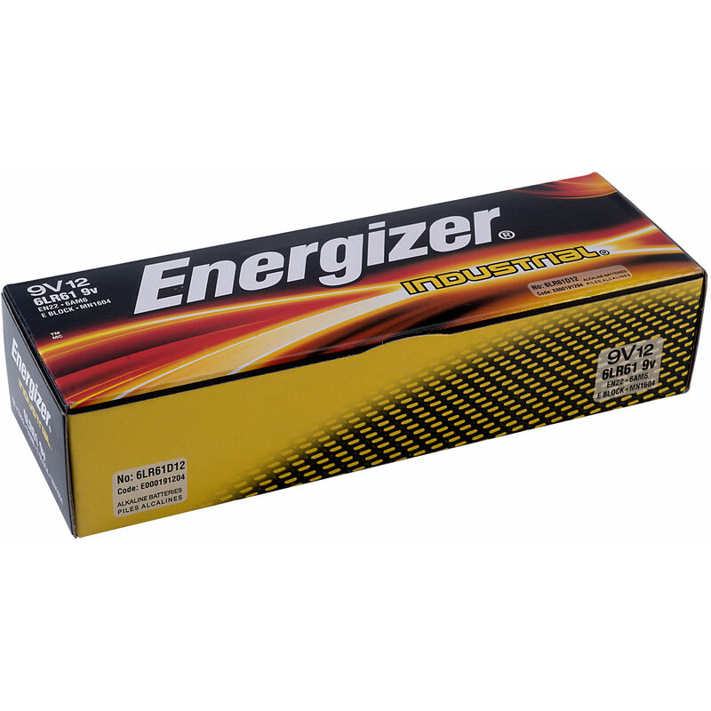 EN22 Industrial 9V Batteries (Box 12) - Energizer