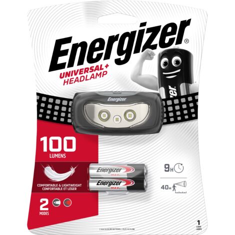 Energizer - Frontal LED universal 100 lm gris (2 pilas AAA incluidas)