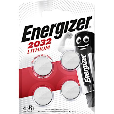 Energizer EN 4X2032 - Lithium-Knopfzelle, 3 V, 240 mAh, 20x3,2 mm 4er-Pack (7638900377620)