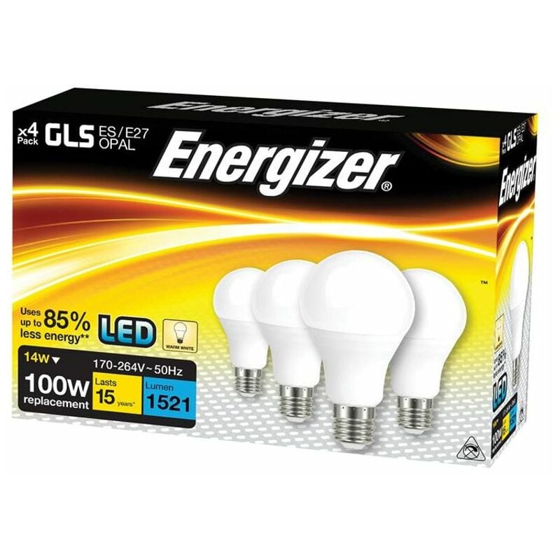 Energizer LED ES (E27) Opal GLS Non-Dimmable Bulb, Warm White 1521 lm 13.2W (Pac