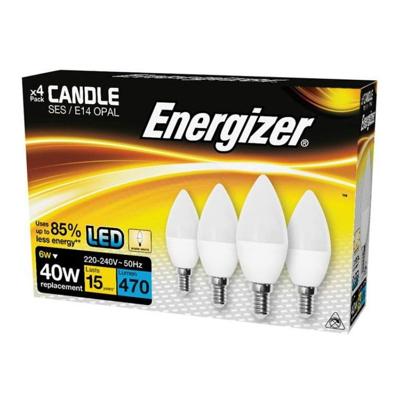 Energizer - led ses (E14) Opal Candle Non-Dimmable Bulb, Warm White 470 lm 5.9W, p