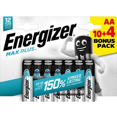 ENERGIZER Lot de 10+4 piles alcaline AA , 1.5 V, ENERGIZER