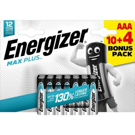 ENERGIZER Lot de 10+4 piles alcaline AAA , 1.5 V, ENERGIZER