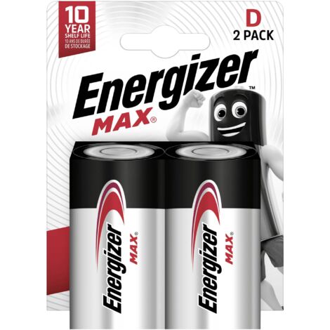 ENERGIZER Lot de 2 piles alcaline lr20 d Max, 1.5 V, ENERGIZER