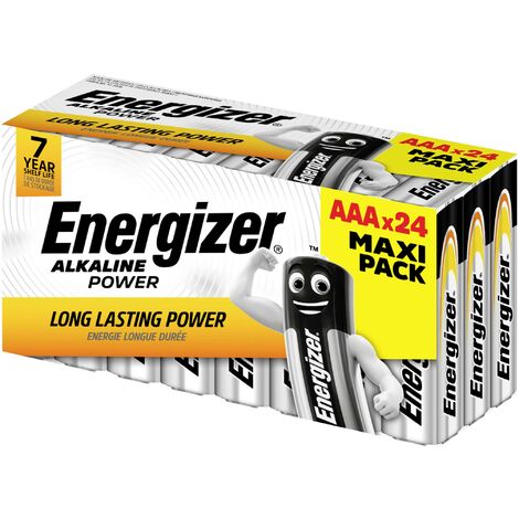 Energizer – Lot de 24 piles alcalines LR3 (AAA) 1.5V – Protection anti-fuite – Source d’énergie fiable pour usages standards