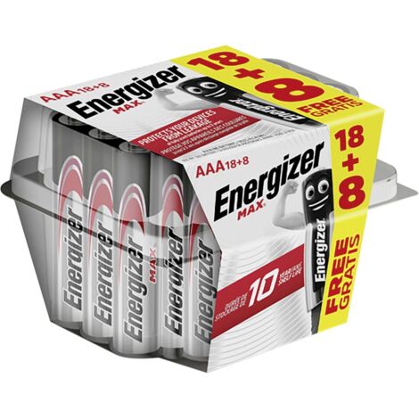 Energizer Max Alkaline Batterie Micro AAA 1,5 V, 18 + 8er Pack Batterien