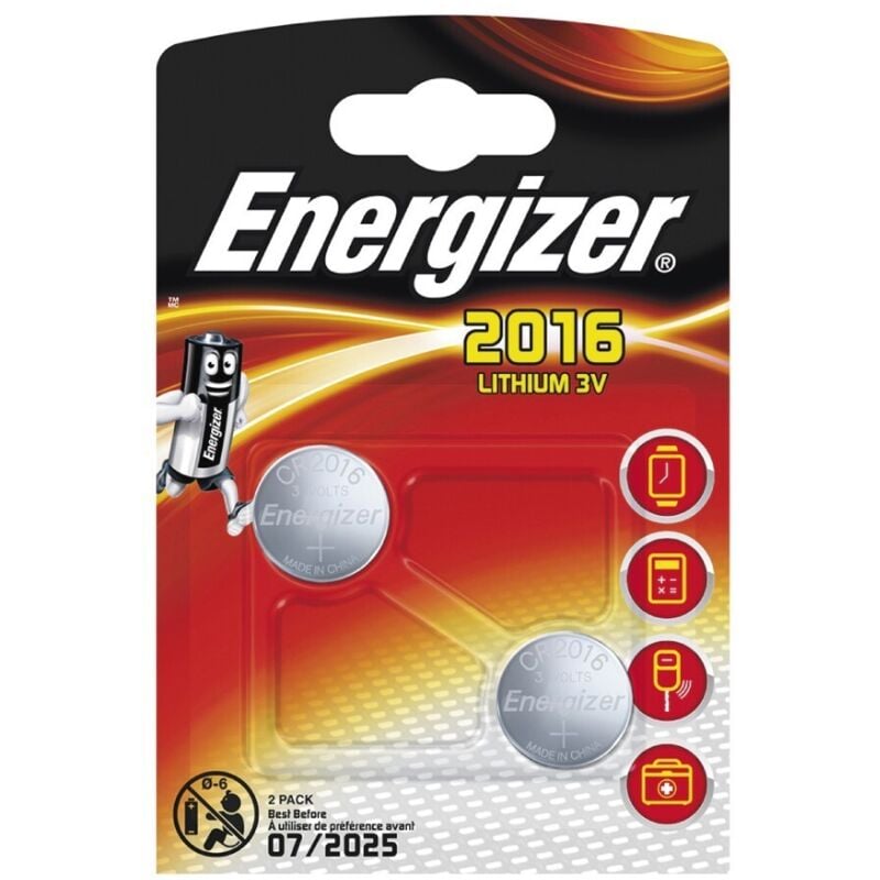

Pila Energizer CR2016 de litio, Blister de 2 Ud
