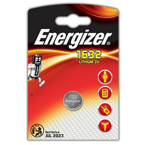 Energizer – Pile bouton CR1632 lithium 130 mAh – Tension 3V – Non rechargeable – Performance jusqu'à 10 ans – Compatible montres, télécommandes, appareils photo
