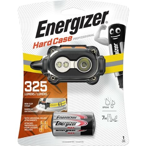 Energizer Profesional - Frontal hardcase para uso profesional, 326 lúmenes, 101 m alcance, 36 h duración, resistencia caída 7 m y funciona con 3 pilas AA [Clase de eficiencia energética A]