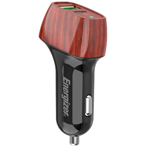 Energizer Ultimate – USB-C & USB-A 38 W PD + QC3.0 Autoladegerät (Walnuss)